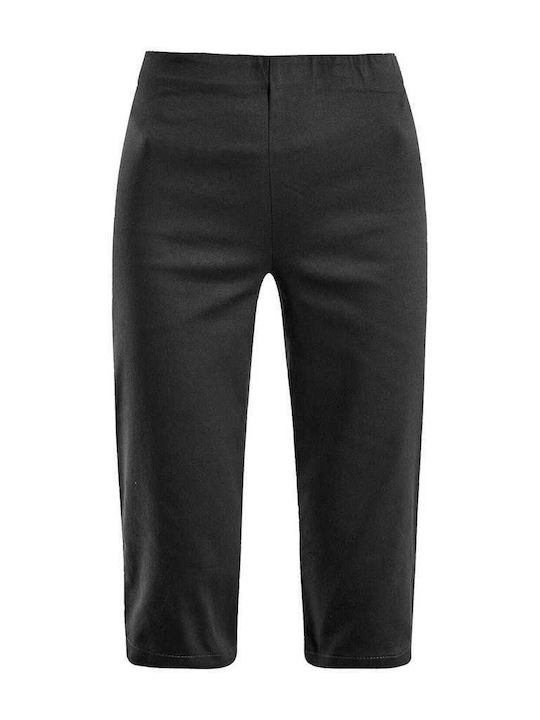 Celestino Damen Capri Hose Elastisch Slim Fit Schwarz