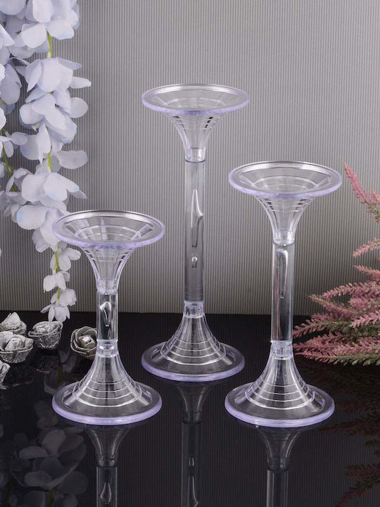 SteweHome Set of Orange Candle Holders 3 Pieces