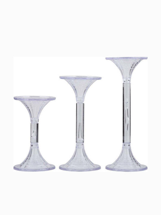 SteweHome Set of Orange Candle Holders 3 Pieces