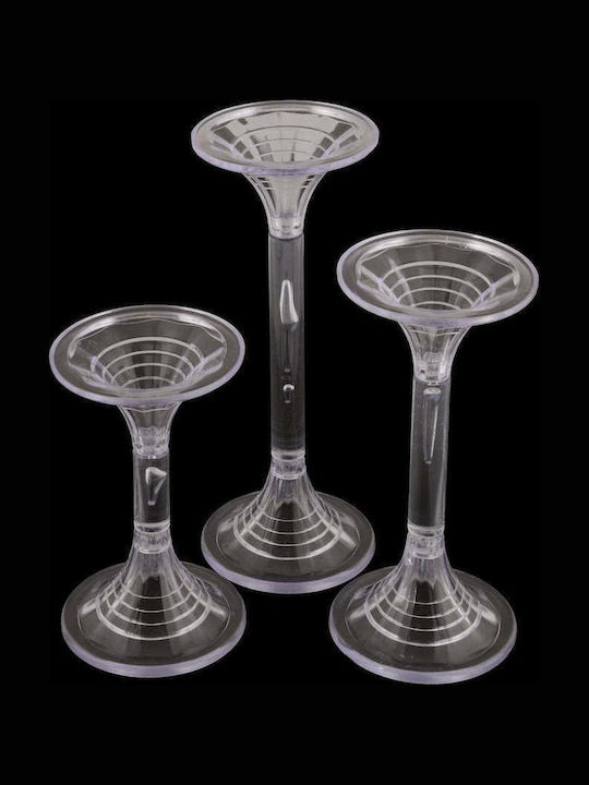 SteweHome Set of Orange Candle Holders 3 Pieces