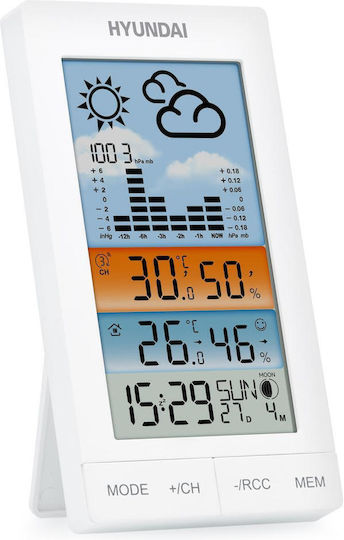 Hyundai HY-WS2050 Kabelloser Digital Wetterstation Tischplatte Weiße