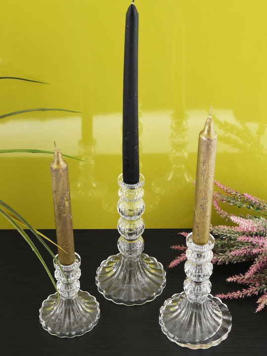 SteweHome Set Suporturi Lumanari Din Cristal