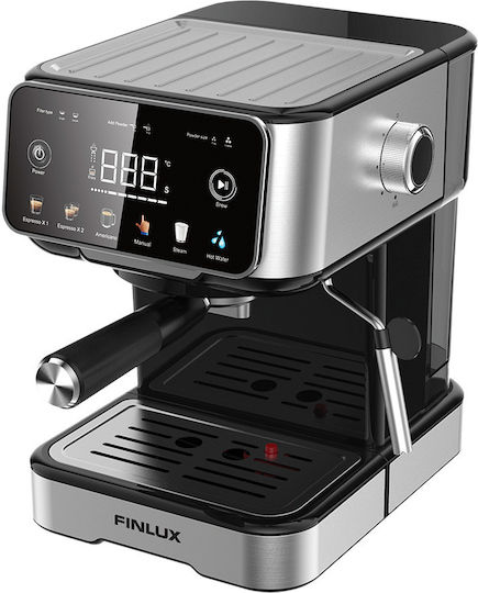 Finlux Espressomaschine 1100W Druck 20bar Grau FEM-1655BS