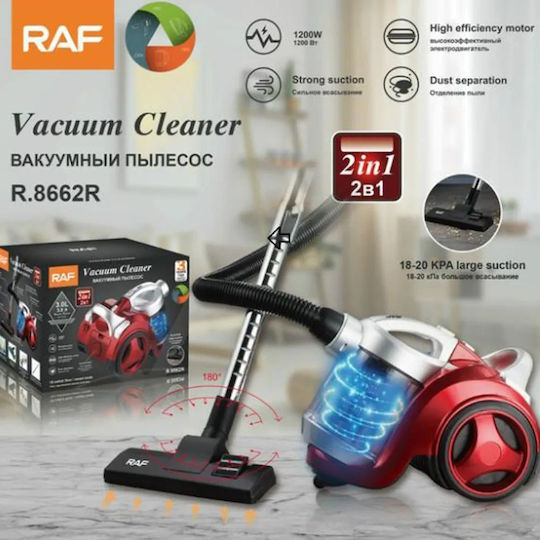 Raf R8662r Vacuum Cleaner 1200W Bagless 3lt Red