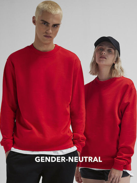 B&C Herren Werbebekleidung Langärmeliges Rot Sweatshirt