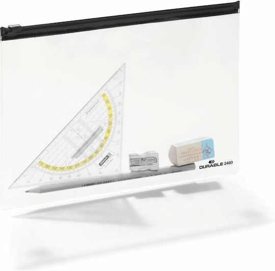 Durable Transparent Zip File Folder A5 170x235mm 2480-01