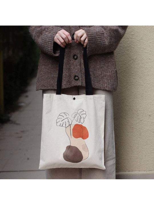 Enpapa Natural Cotton Shopping Bag With Clasp 35x40 Cm