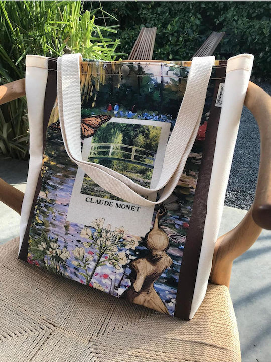Enpapa Fabric Canvas Shopping Bag Metal Fastenings 40x9x37 Cm