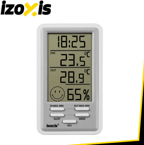 Izoxis 19374 Kabellose Wetterstation Digital Tischplatte Silber