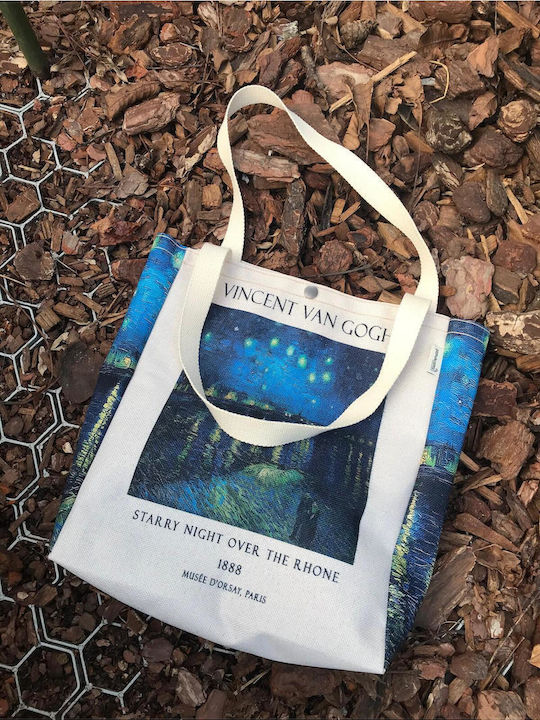 Beach Bag Made of White Canvas