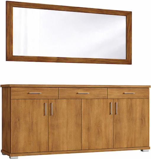 Μπουφές Ξύλινος με Καθρέπτη Καρυδί 180x50x80cm