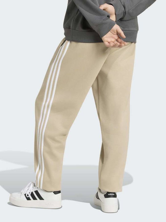 adidas Essentials 3-Stripes Beige Sweatpants Trousers