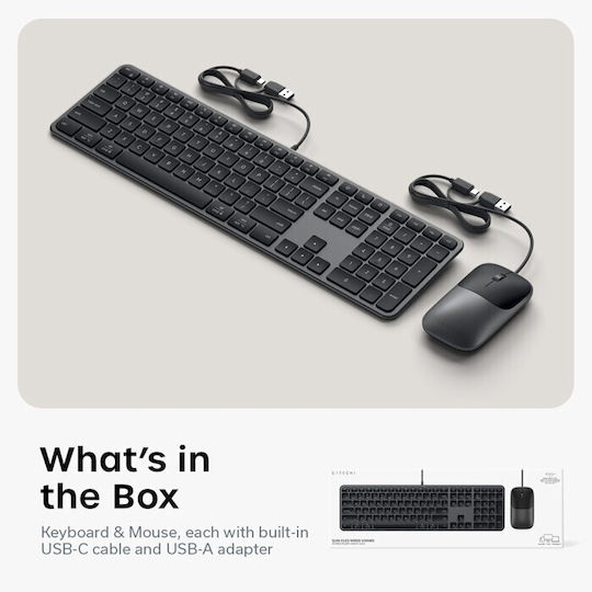 Satechi Slim CLX3 Комплект клавиатура и мишка Английски US Съвместим с Mac