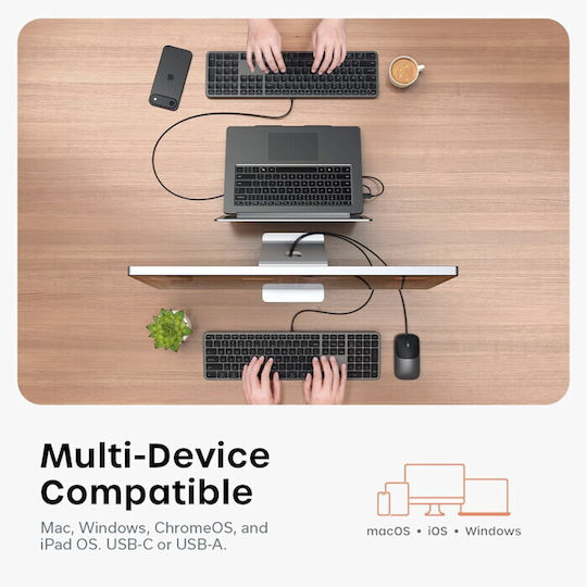 Satechi Slim CLX3 Комплект клавиатура и мишка Английски US Съвместим с Mac