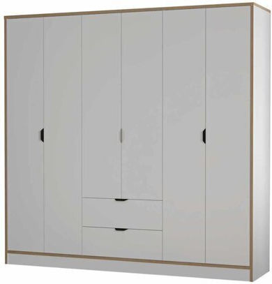 Elbtalu 106 Εξάφυλλη Ντουλάπα με Καθρέπτη 190x44x182cm Άσπρο Elbtalu 106 Εξάφυλλη Ντουλάπα με Καθρέπτη 190x44x182cm Άσπρο