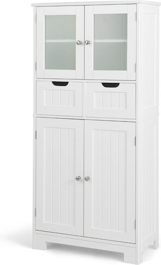 Επιδαπέδια Συρταριέρα Κουζίνας Λευκός 60x30x128εκ. Επιδαπέδια Συρταριέρα Κουζίνας Λευκός 60x30x128εκ.