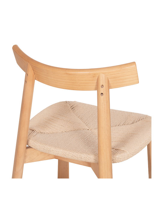 Gummi-Holz Ess- und Küchenstühle Holz Natur 2 Stück 51x55x74cm