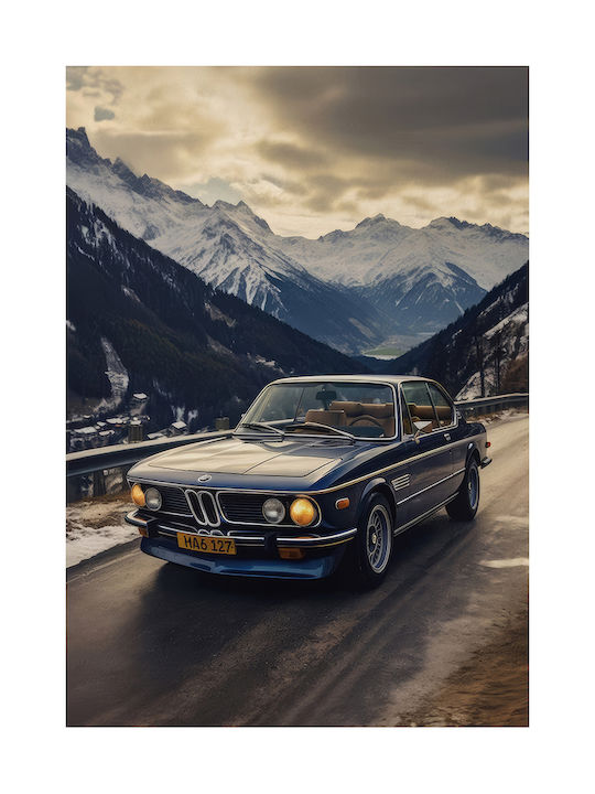 Poster Bmw E9 Coupé Cr067 40cm X 50cm Κορνίζα Φυσικό Ξύλου Μπεζ 63083pd156199f55316