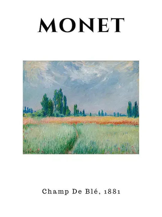 Poster Monet Champ De Ble Art010 40cm X 50cm Brown Wooden Frame