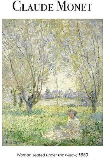 Poster Claude Monet Woman Seated Under Willow Art100 40cm X 50cm Κορνίζα Καφέ Ξύλου 56052pd156701f63322