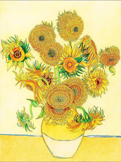Poster Van Gogh Sunflowers Art116 40cm X 50cm Black Wooden Frame