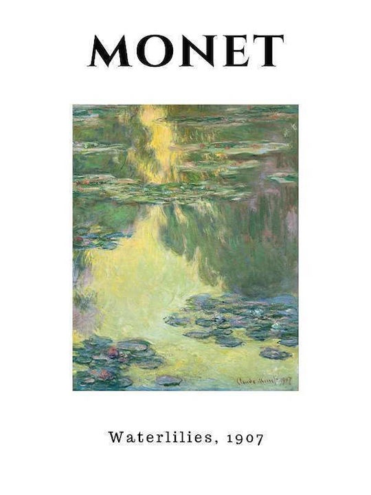 Poster Monet Waterlillies Art011 40cm X 50cm Black Wooden Frame