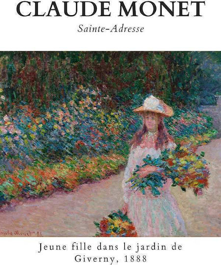 Poster Claude Monet Young Girl in the Garden of Giverny Art101 40cm x 50cm Black Wooden Frame