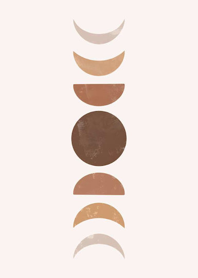 Poster Moon Geometry Pst178 40cm X 50cm Premium Black Wooden Frame