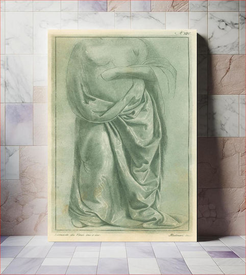 Study A Semi-nude Standing Figure Drapery Leonardo