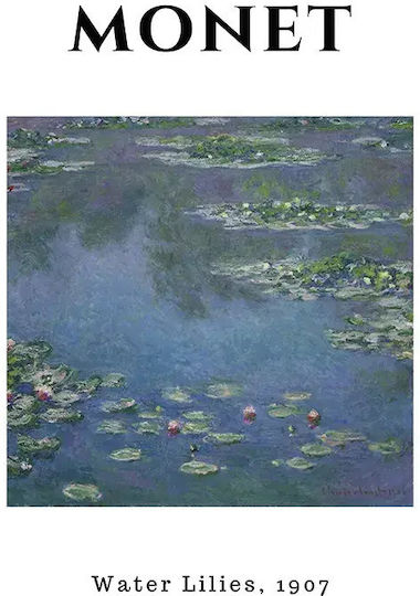 Poster Monet Waterlillies Art013 40cm X 50cm Black Wooden Frame