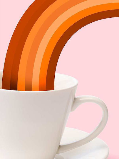 Poster Coffee Rainbow Pst25357 40cm X 50cm Κορνίζα Καφέ Ξύλου 62155pd156343f63322