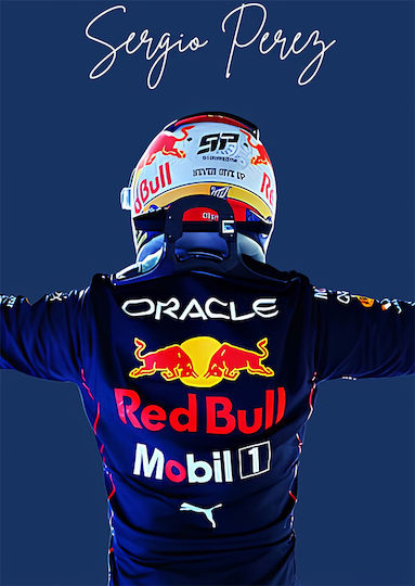 Poster Formula1 Sergio Perez F062 40cm X 50cm Ramă Albă Din Lemn