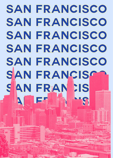 Poster San Francisco Pop Art Pst25516 40cm X 50cm Μαύρη Ξύλινη Κορνίζα-63388pd156106f55321