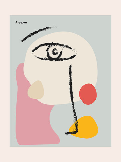 Poster Pablo Picasso Abstract Collage Art235 40cm X 50cm Λευκή Ξύλινη Κορνίζα-63770pd156095f55310