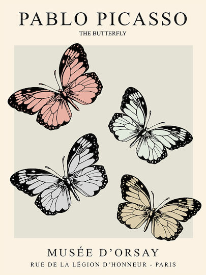 Poster Pablo Picasso Butterfly Art249 40cm X 50cm Κορνίζα Καφέ Ξύλου 63778pd156082f63322