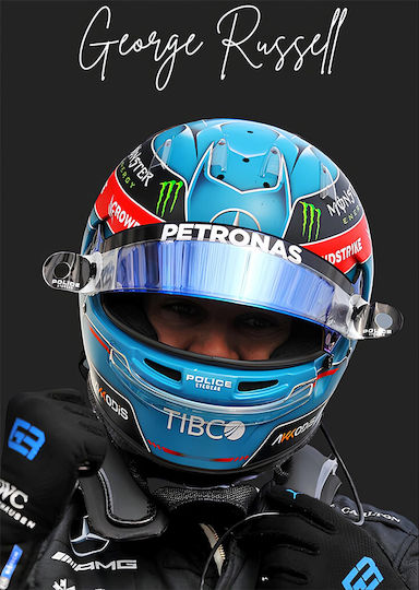 Poster Formula1 George Russell F060 40cm X 50cm Ramă Neagră Din Lemn