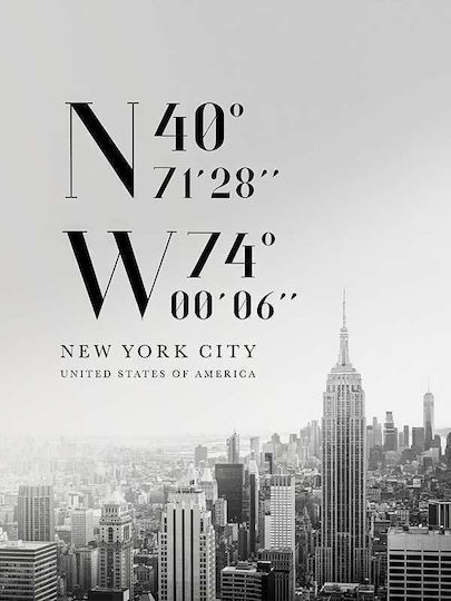 Poster New York City Pst25171 40cm x 50cm Rahmen aus Hölzernem Material Braun 61575pd156410f63322