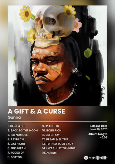 Music Poster Gunna A Gift & A Curse Ms132 40cm X 50cm Premium Μαύρο Ξύλινο Κάδρο-62425pd156295f55323 Music Poster Gunna A Gift & A Curse Ms132 40cm X 50cm Premium Μαύρο Ξύλινο Κάδρο-62425pd156295f55323