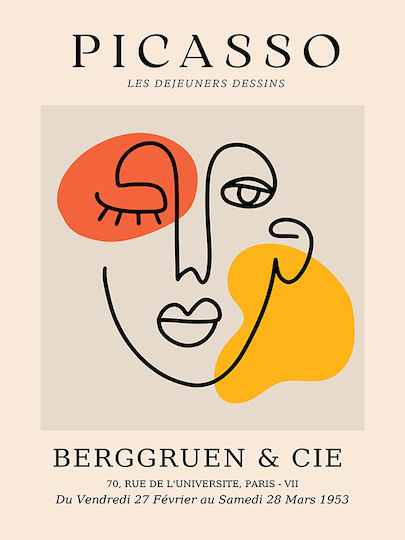 Poster Pablo Picasso Les Dejeurenes Dessins Art241 40cm X 50cm Premium Μαύρο Ξύλινο Κάδρο-63764pd156089f55323