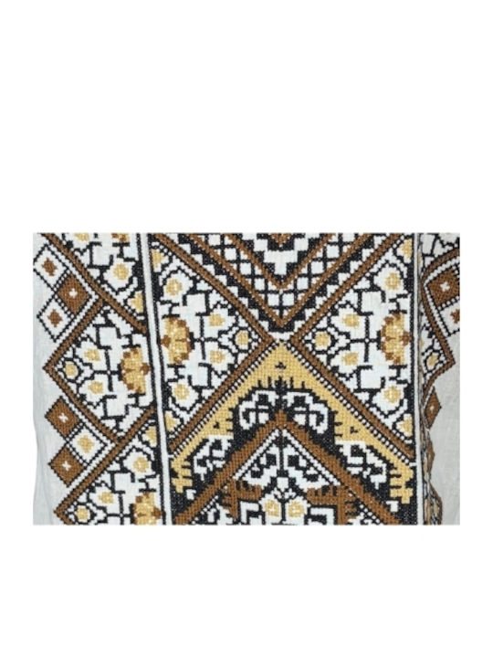 Bluza Damă Bumbac Mânecă Lungă Alb/Portocaliu