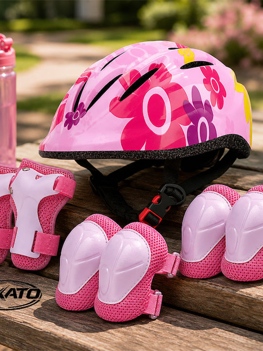 FIXATO Kids Protective Gear Set for Rollers Pink
