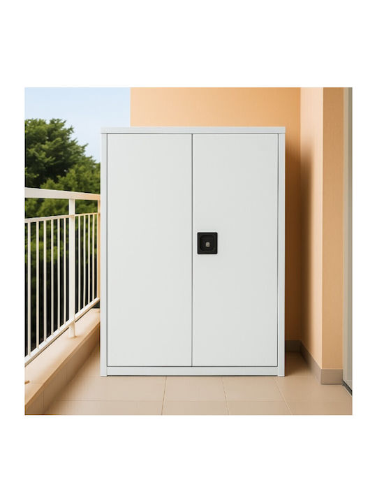 Dulap Metalic Dublu Ușă Galvanizat cu Posibilitate de Închidere Fără Picioare 70x70x130cm