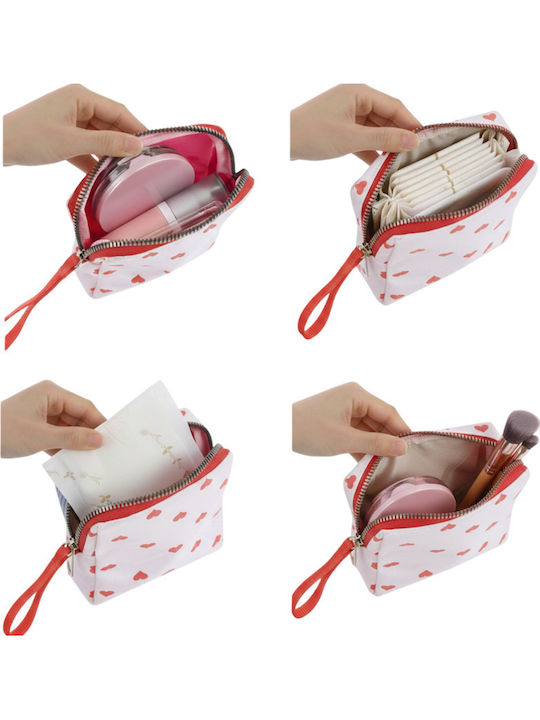 Enpapa Storage Case For Women's Sanitary Pads Heart Mini Organizer Red 10x14x3 Cm