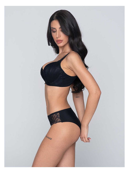 Melody Balconette Balconette Bra with Light Padding Black