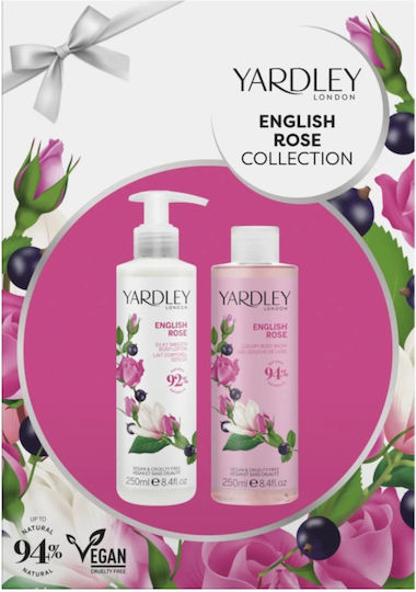 Set duo 1 x 250 ml gel de duș 1 x 250 ml loțiune de corp parfum de trandafir englezesc colecția trandafir englezesc 2 articole