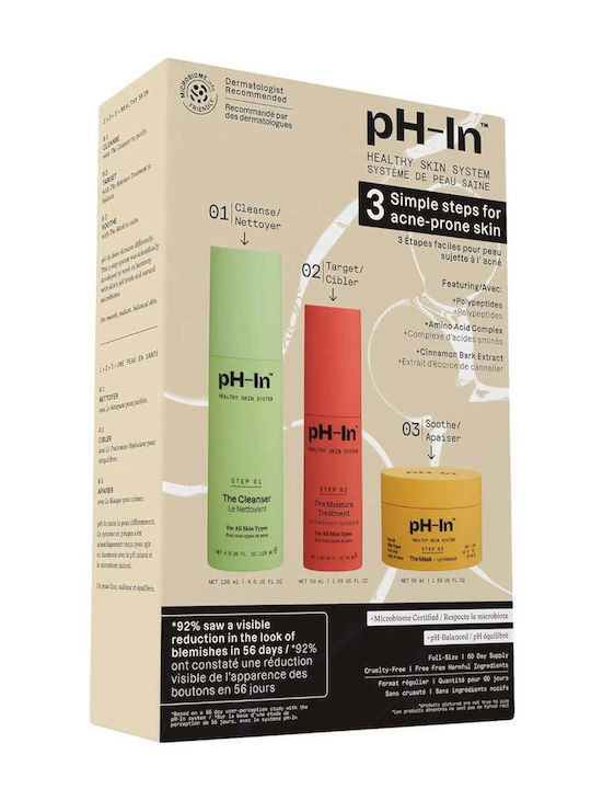 Set rutină de îngrijire pentru piele sensibilă predispusă la acnee în 3 pași Ph-in Healthy Skin System Indeed Labs 3 articole Set rutină de îngrijire pentru piele sensibilă predispusă la acnee în 3 pași Ph-in Healthy Skin System Indeed Labs 3 articole