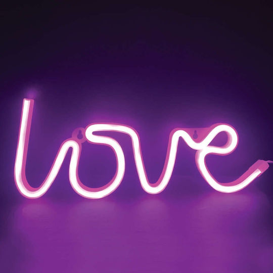 Aca Neon Διακοσμητικό Φωτιστικό LED Love 35.5x14x13εκ.