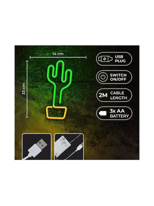 Forever Light Neon Διακοσμητικό Φωτιστικό LED Κάκτος