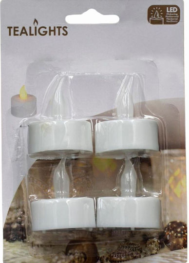 ArteLibre Decorative Lamp Tealight White 4pcs