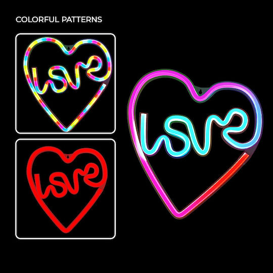 Forever Light Neon Διακοσμητικό Φωτιστικό LED RGB Love 25.5x2x28εκ.